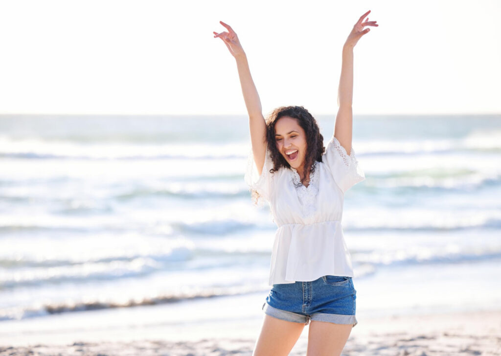 person happy in summer